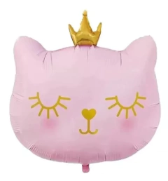 Globo Gatita Rosa Gato Corona Princesa Kitty