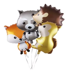 Globos Animalitos Del Bosque X4 Mapache Zorrito Ardilla