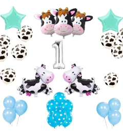 Set Globos Vaca Numero Globos Manchas Vaca