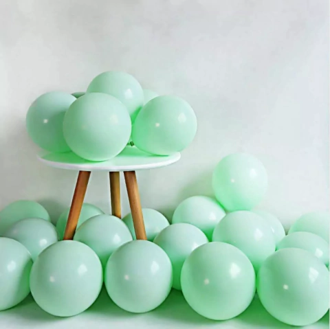 10 Globos Verde Pastel 12 Pulgadas