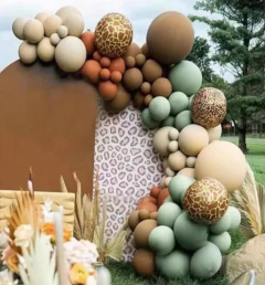 Arco Globos Safari Selva Verde Oliva Marron Bosque
