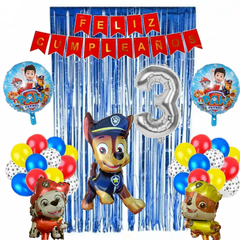 Combo Globos Cumpleaños Paw Patrol Patrulla Canina Chase 3