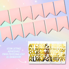 Banderin Personalizado Rosa Blanco Letras para armar en internet