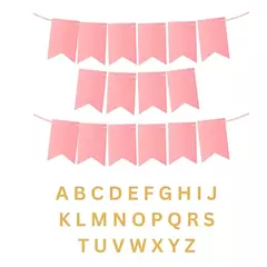 Banderin Personalizado Rosa Blanco Letras para armar