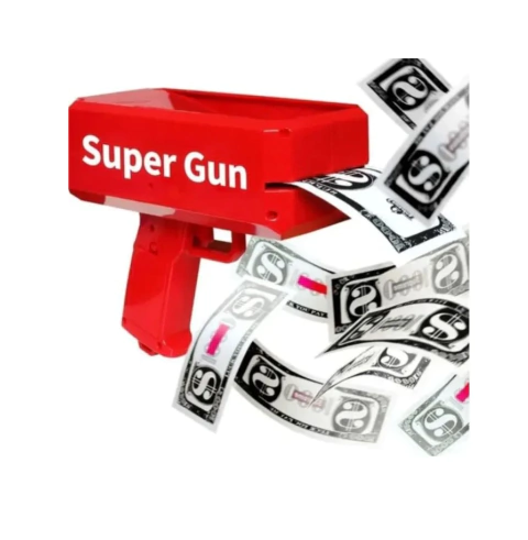 Pistola Maquina Lanza Billetes Dollar Money Gun Egresados