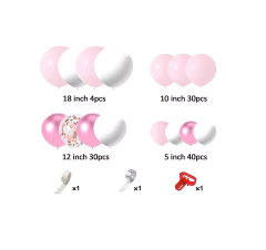 Set Arco Globos Cumple 15 Años Rosa Blanco Banderin - comprar online