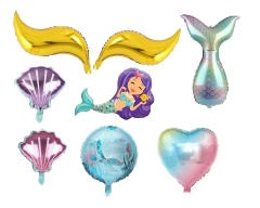 Set Deco Globos Sirenita Arco Cola Sirena Banderin Mar - comprar online