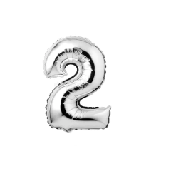 Globo Numero Plateado 35cm aprox - Cotillon Eli