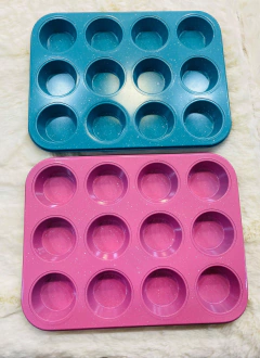 Molde Muffins Cupcakes Horno Antiadherente X12 - - comprar online