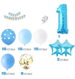 Set Deco Arco Globos Cumple Primer Añito 1 Año Num. Grande - comprar online