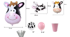 Deco Cumple Arco Globos Vaca Manchas Vaca Vasos Sorbetes - comprar online
