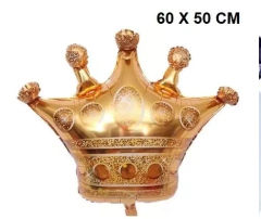 Globo Corona Dorado Rey Reina 50 X 60 Cumple Homenajeado - comprar online