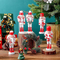 Set 5 Cascanueces Madera Deco Navidad Adorno Colgante - tienda online