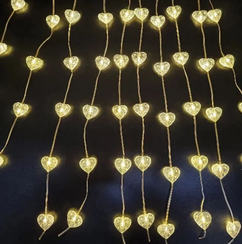 Cortinas Luminosas Led Estrellas Corazones 2x1mt Calida Fria - comprar online