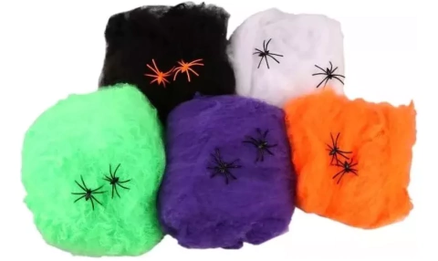 Halloween Tela De Araña Blanca C/ Araña