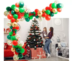 Arco Decorativo Globos Navidad Rojo Verde Dorado Confetti 2 en internet
