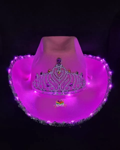 Sombrero Cowboy Cowgirl Luminoso Cotillon Led Vaquero Corona en internet