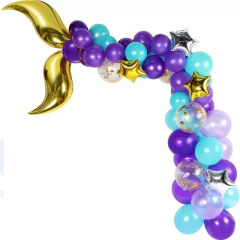 Combo Arco Globos Cola De Sirena Confetti Perlados en internet