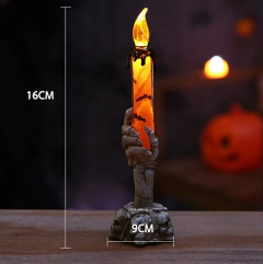 Vela Led Luminosa Calavera Halloween Craneo Mano Naranja - comprar online