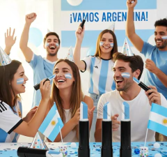 Labial Maquillaje Argentina Futbol Mundial Celeste Blanco - comprar online