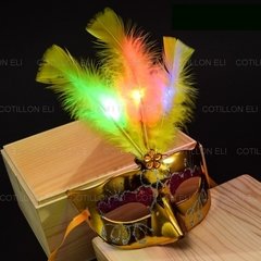 Imagen de Mascaras Antifaces Veneciana C/ Plumas Y Luz Led Destacate