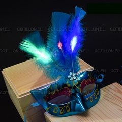 Mascaras Antifaces Veneciana C/ Plumas Y Luz Led Destacate - tienda online