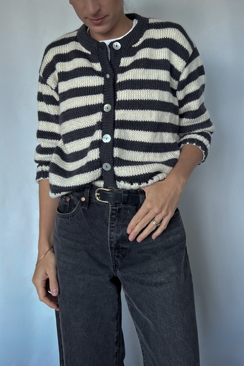 Cárdigan Merino rayas - comprar online
