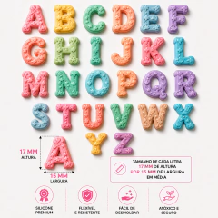 Imagem do Molde de Silicone Alfabeto Para Produtos de Resina biscuit gesso sabonete velas