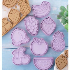 kit cortadores 7 frutas para pasta americana e biscoito - SILICOMOLD