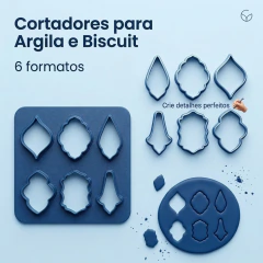 molde para brincos de argila formatos geometricos