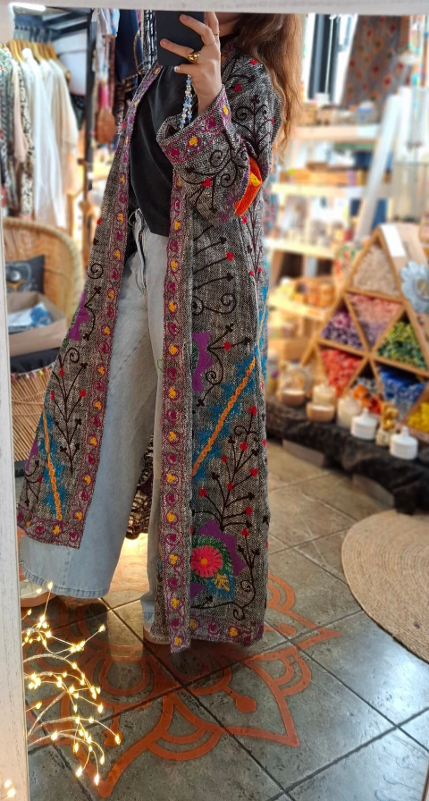 Imagen de Saco Bordado Boho Largo art 875