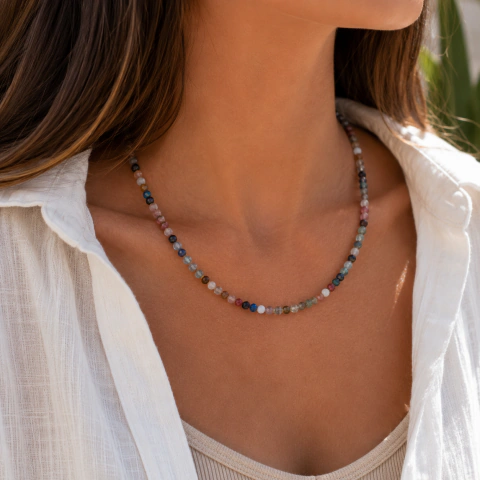 Collar Agata de colores