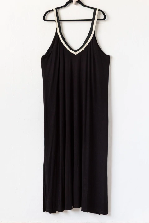Vestido FELICITAS, Negro/ Crudo - comprar online