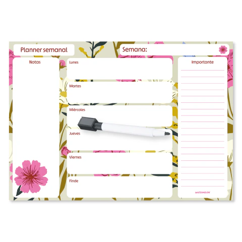 Pizarra Grande Planner flor