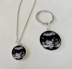 Ecografia Foto Medalla Llavero Ó Cadena Baby Shower en internet