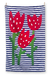 Toallón XL Flores Rojas