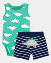 Conjunto Body & Short - Dinosauro verde/azul - carter's