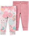 Kit 2 Calças De Algodão - rosa/floral - carter's