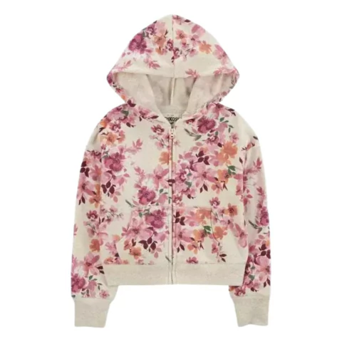Jaqueta de moletom com estampa floral infantil - comprar online