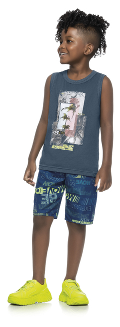 Conjunto Infantil Menino Comfy Tactel Sublimação Neon - Elian 241141 - MARINHO ESCURO 6118 - comprar online