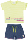 CONJUNTO FEMININO INFANTIL - elian 251589 - AMARELO FLÚOR 3464