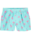 Short azul- algodão - flamingos - oshkosh