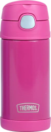 Garrafa Térmica Infantil Inox Canudo Rosa Orlando 355ml - Thermos - SKU: F4019PK