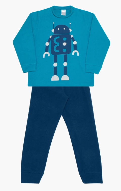 Pijama teen de soft parquinho robô - Brilha no escuro - dedeka - 22741 L105