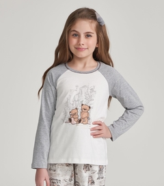 Pijama Manga Longa abraço de urso infantil