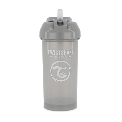 GARRAFINHA COM CANUDO 360 ML CINZA - TWISTSHAKE - A-45-302