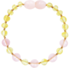 Pulseira de Ambar Baroque Lemon/Quartzo Rosé 14cm- Infantil - 2.829