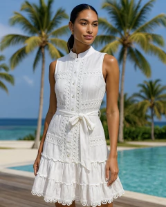 Vestido Curto com Renda - comprar online