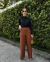Calça Pantalona Marrom na internet