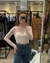 Blusa Branca Transparente em Renda com Brilhos